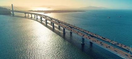 A bridge over water.
